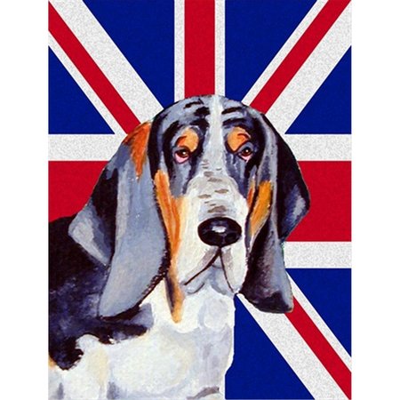 PATIOPLUS Basset Hound With English Union Jack British Flag Flag Garden Size PA253339